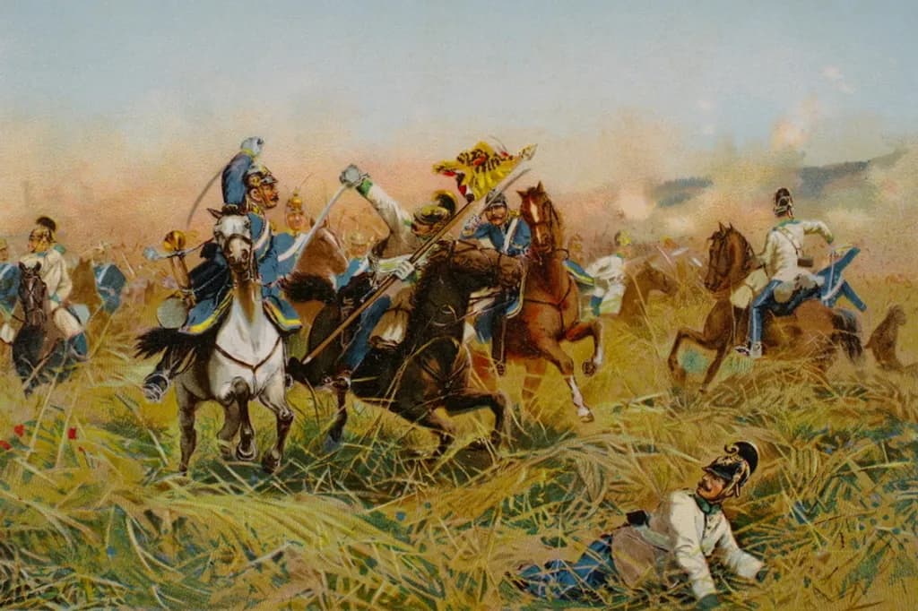 Schlacht bei Nachod: Das 8. Dragoner-Regiment „König Friedrich III.“ bei Náchod am 27. Juni 1866