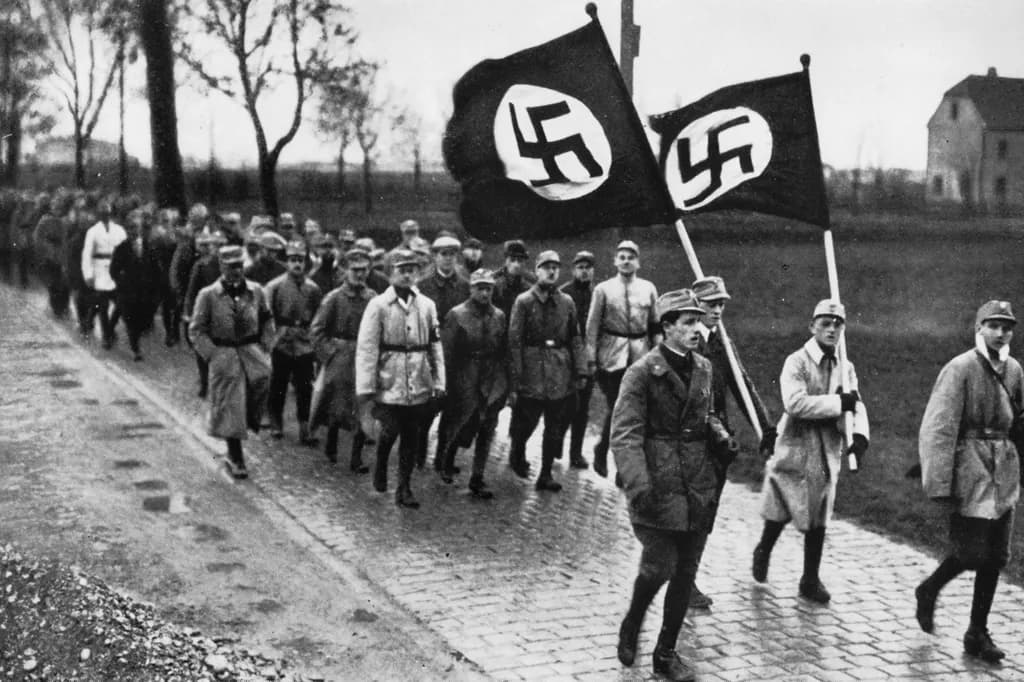 Weimarer Republik / Weltwirtschaftskrise 1929–33. “Weltwirtschaftskrise”. Farbdruck nach Original von K.Fürer. Schulwandbild. Darstellungen zum aktuellen Geschichtsunterricht. Dortmund, Westfälisches Schulmuseum.