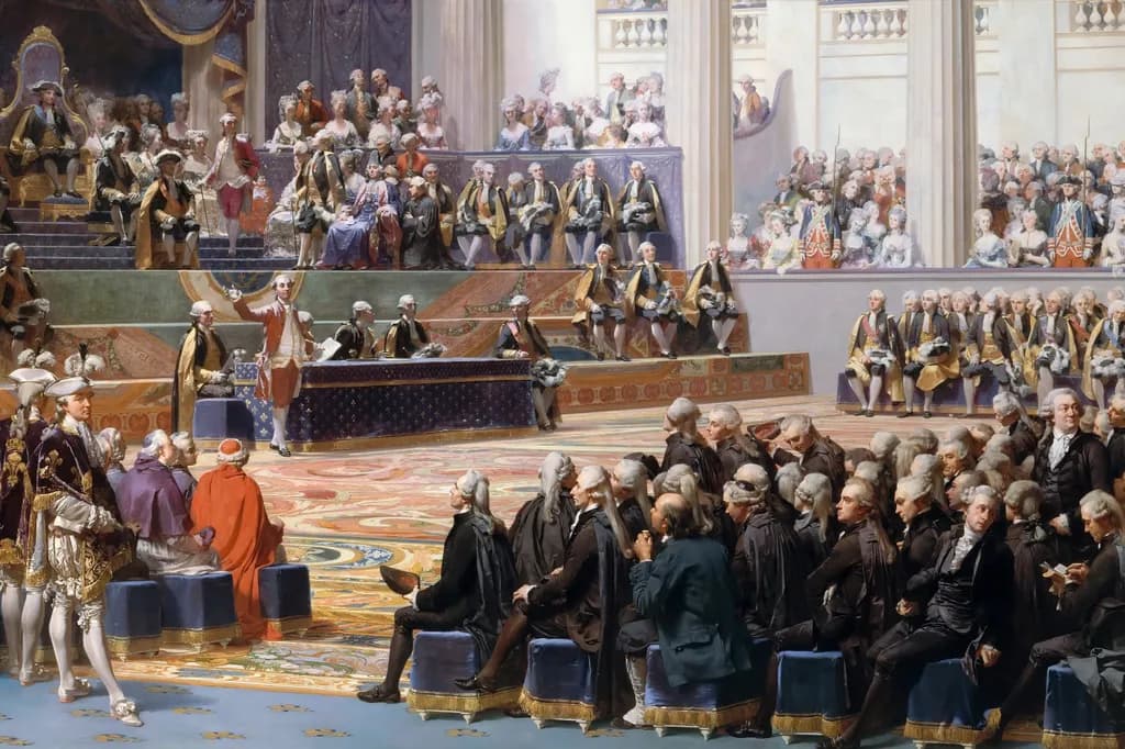 Eröffnung der Generalstände in Versailles, 5. Mai 1789, Gemälde von Auguste Couder, 1839