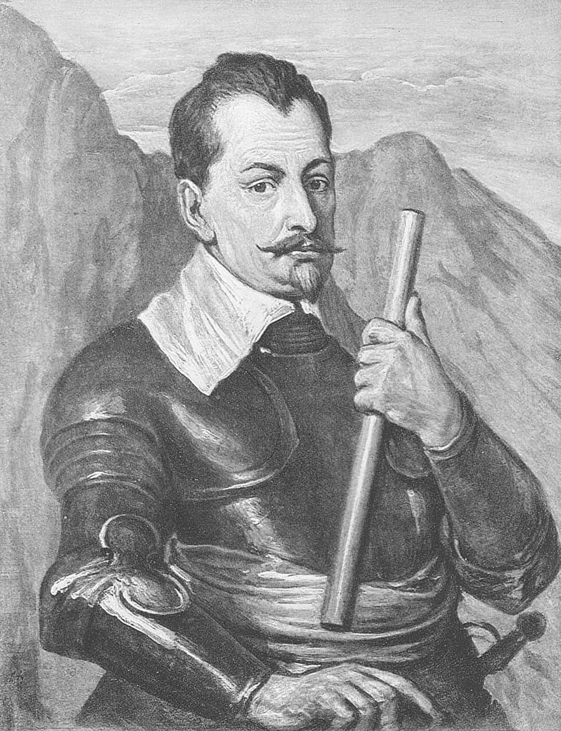 Wallenstein, von Anthonis van Dyck († 1641), München Bayerische Staatsgemäldesammlungen. Vorlage für einen seitenverkehrten Kupferstich von Pieter de Jode dem Jüngeren